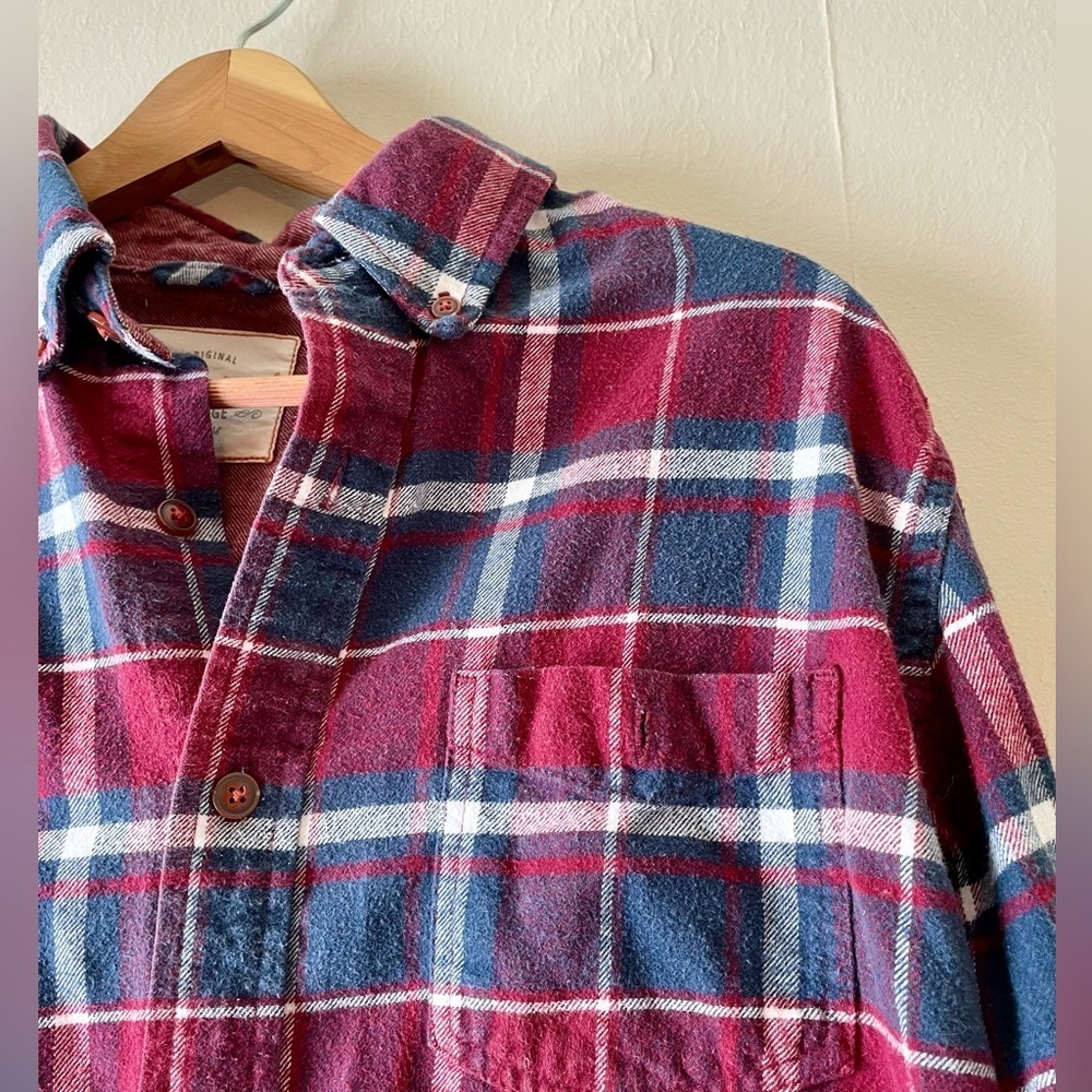 Weatherproof Vintage CLOSET CLEANOUT Flannel-Blue and Red-Size M - Picture 2 of 5